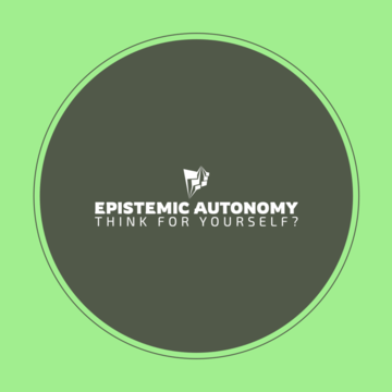 Epistemic Autonomy project logo black circle with white text on a green background